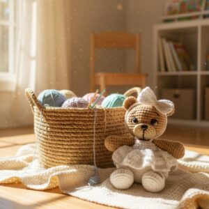 Teddy in White Frock